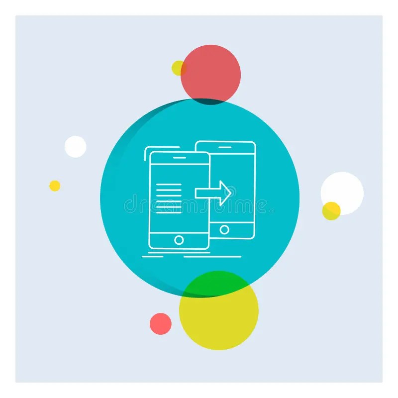Data, Sharing, Sync, Synchronization, Syncing White Line Icon Colorful