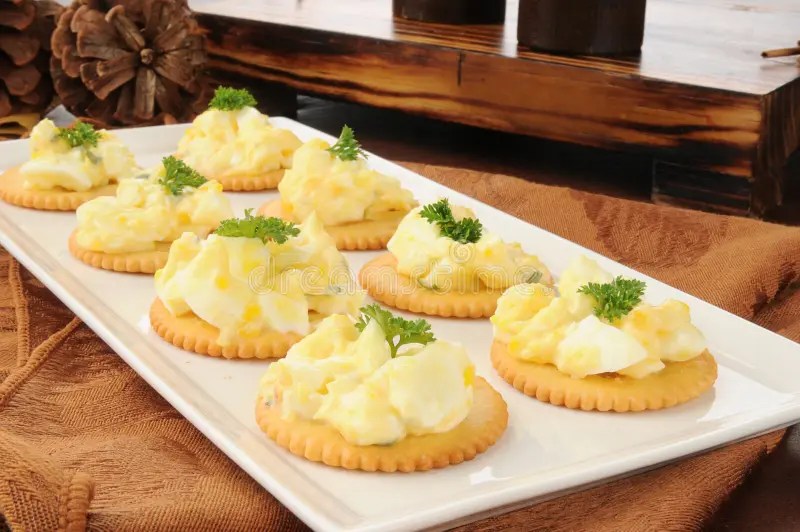 Deviled egg canapes stock photo. Image of food, horizontal 28116088