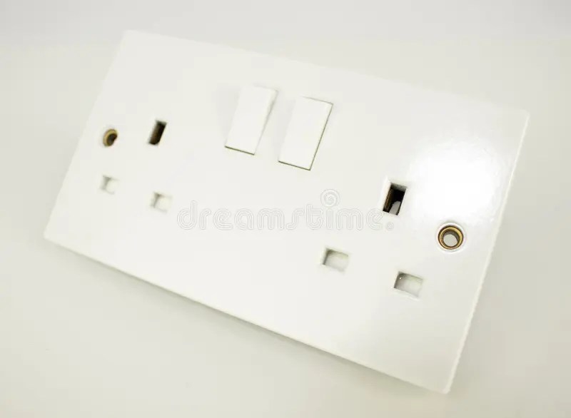A Double Plug Socket with Switch for a British Plug Stock Image Image