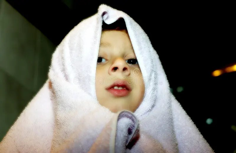Drying Off stock photo. Image of child, expression, clean 46236