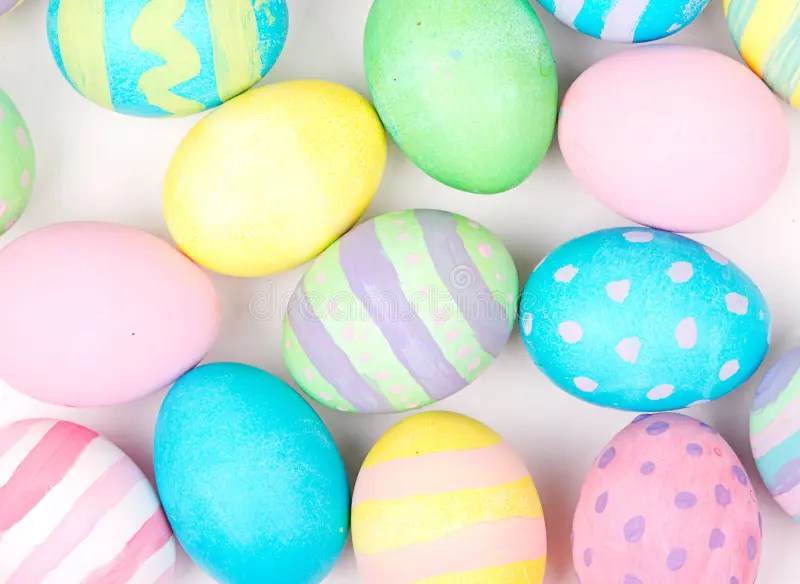 Easter Eggs On A White Background Stock Photo Image of multi, closeup