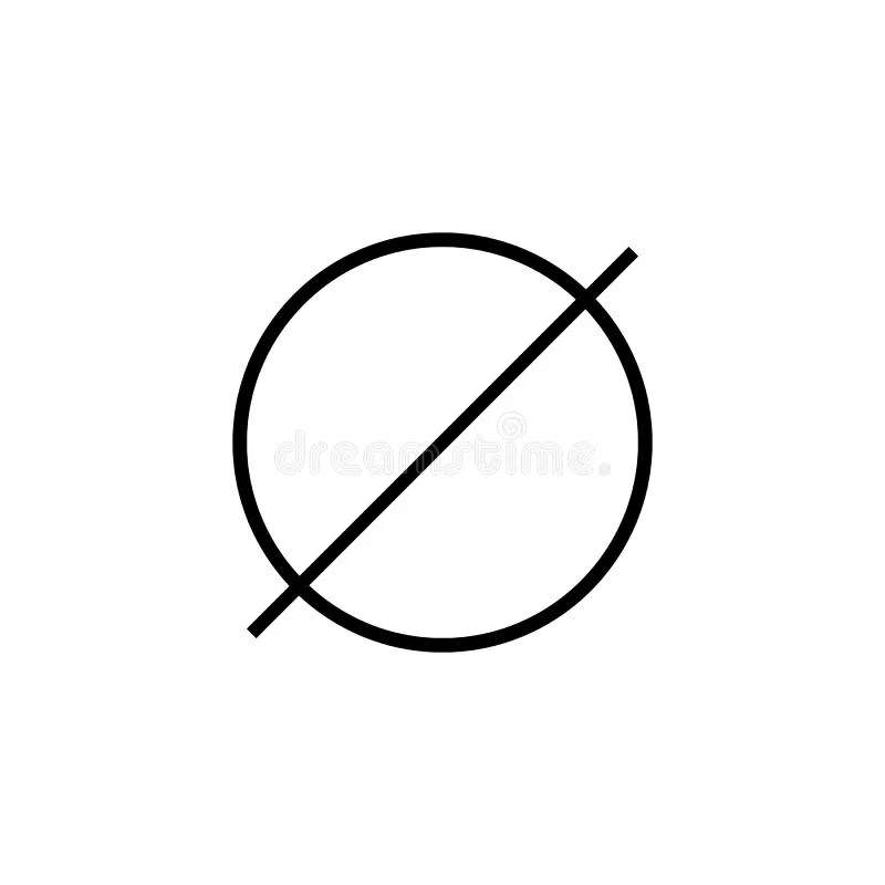 Empty Set or Null Set or Slashed Zero Icon Symbol in Mathematics Stock