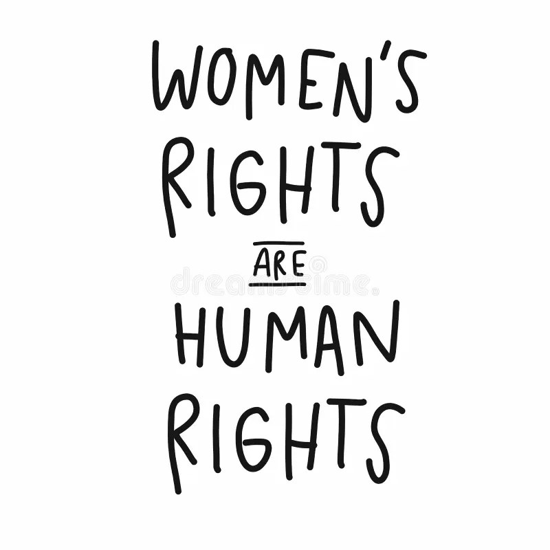 Women`s Rights are Human Rights Word Handwriting Illustration Stock