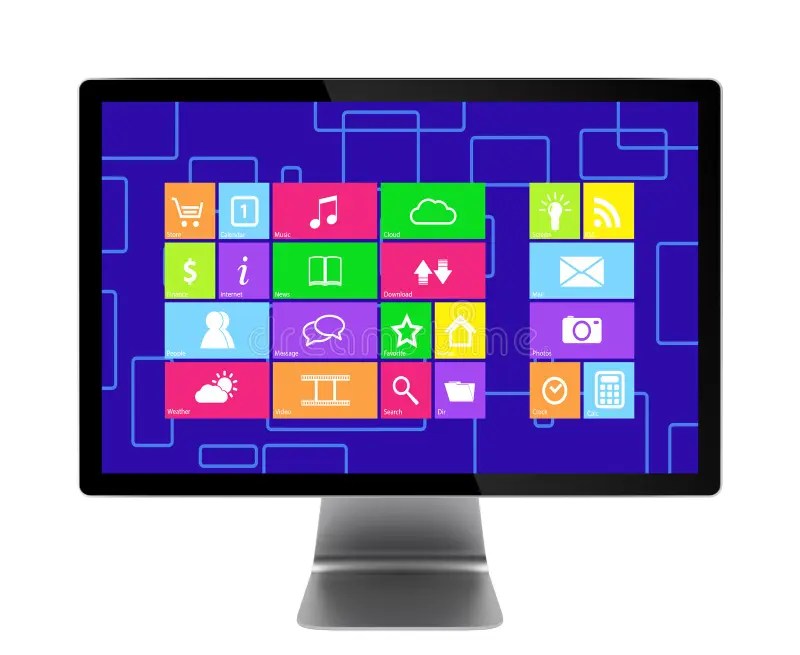 Front view computer stock illustration. Illustration of background