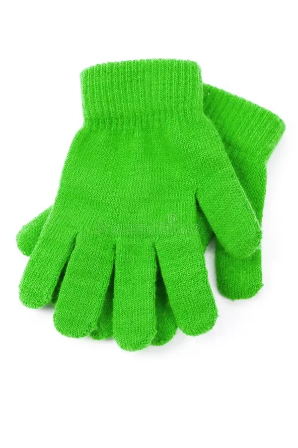 Gant Vert D'hiver Sur Le Blanc Photo stock Image du objet, vêtements