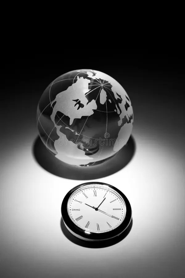 Globe and clock stock image. Image of south, light, global 18550475