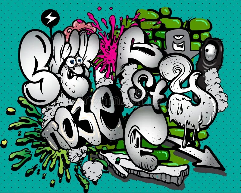 Graffiti Urban Art Elements Stock Vector Illustration of hand