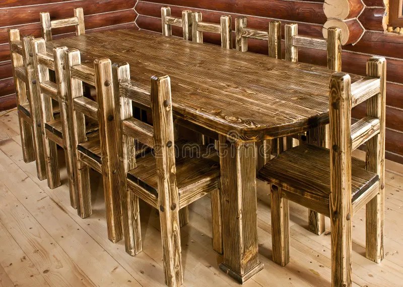 Handmade Large Kitchen Table Stock Image Image of modern, luxury