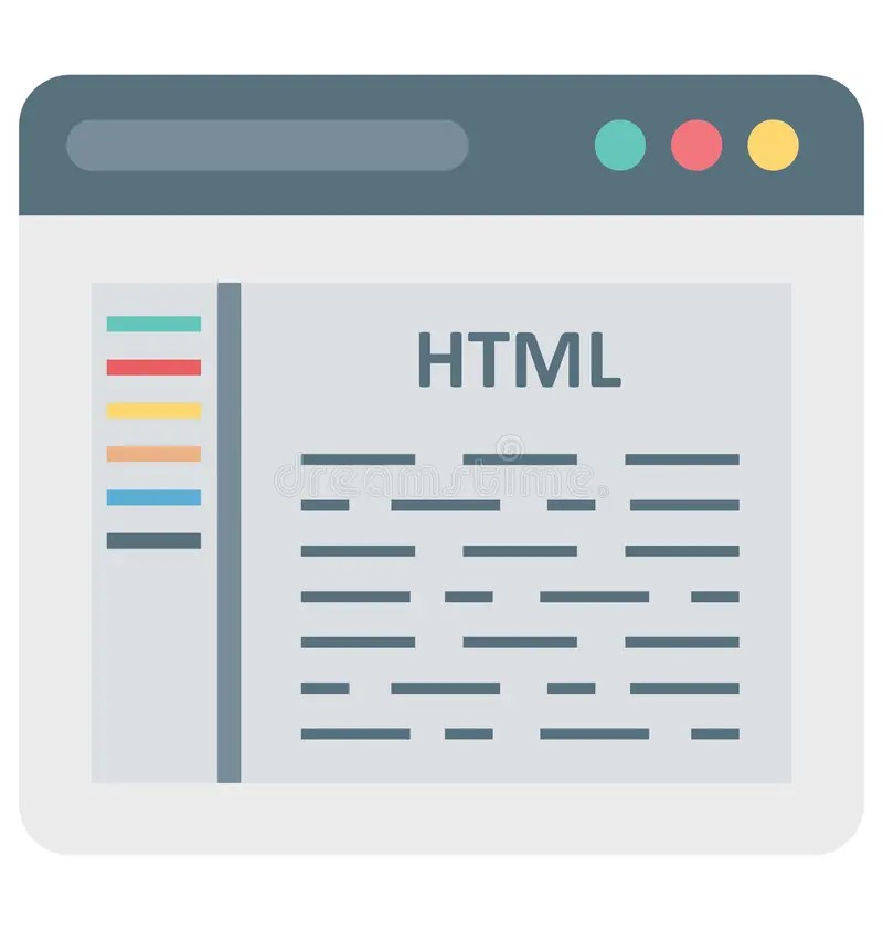 HTML Coding Color Isolated Vector Icon that Can Be Easily Modified or