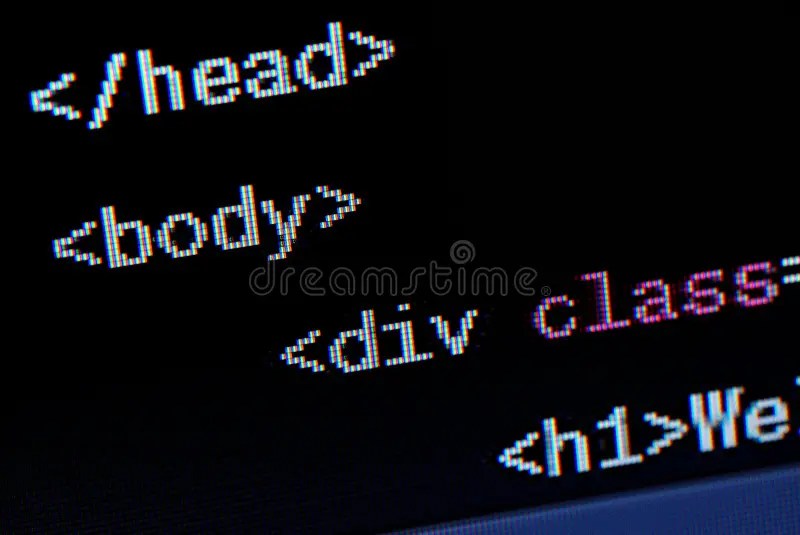 HTML website source code stock image. Image of command 280704921