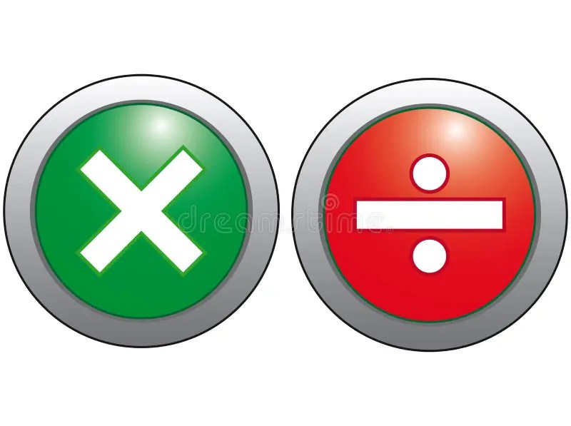 Icon multiply and divide. stock vector. Illustration of dividing 10996788