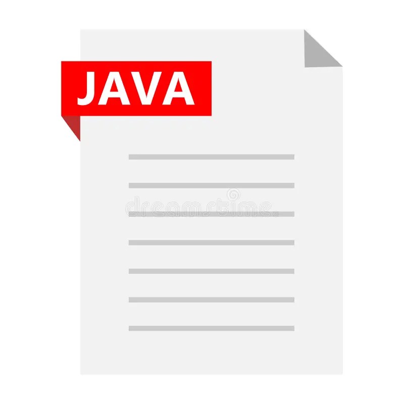 Java Source Code File Icon. Java Extension File Sign. Flat Style Stock