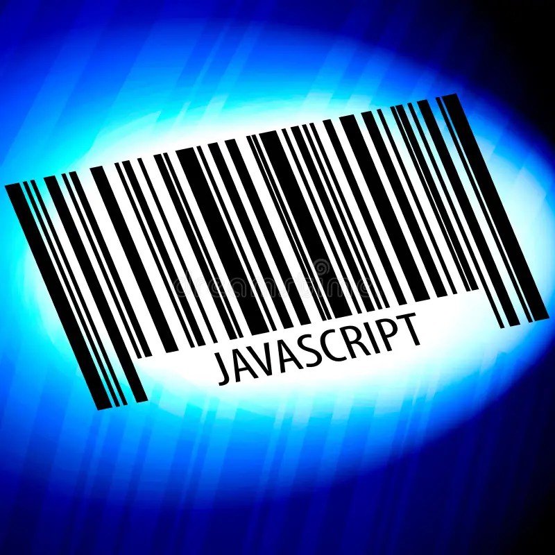 Javascript Barcode with Blue Background Stock Illustration