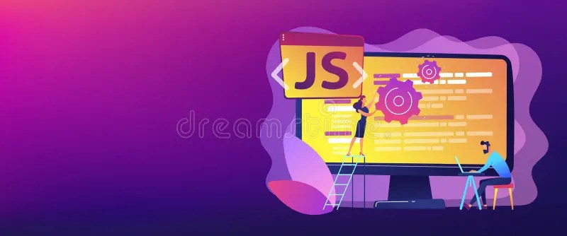 JavaScript Concept Banner Header. Stock Vector Illustration of modern