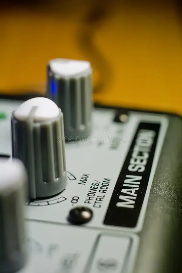 Knobs on sound mixer panel stock image. Image of detailed 12784605