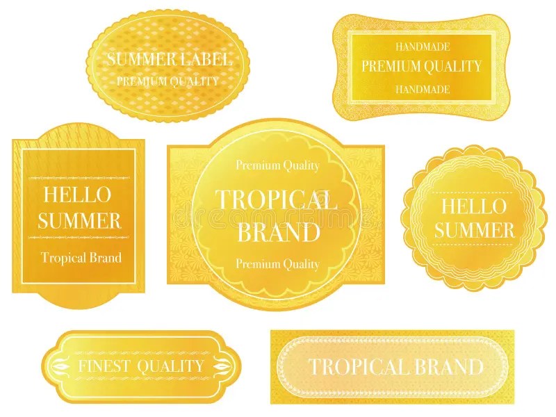 Yellow labels stock vector. Illustration of banner, blank 47067826