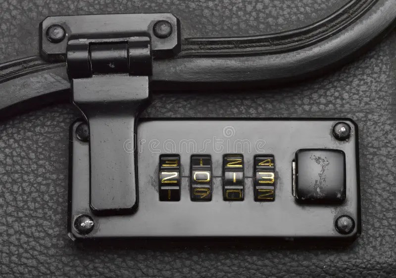 Luggage lock security code stock image. Image of round 24877455