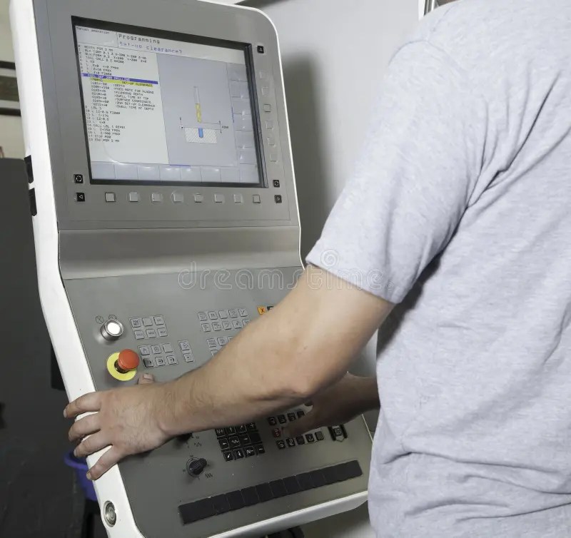Operator Working CNC Machine Stock Image Image of laborer, operative