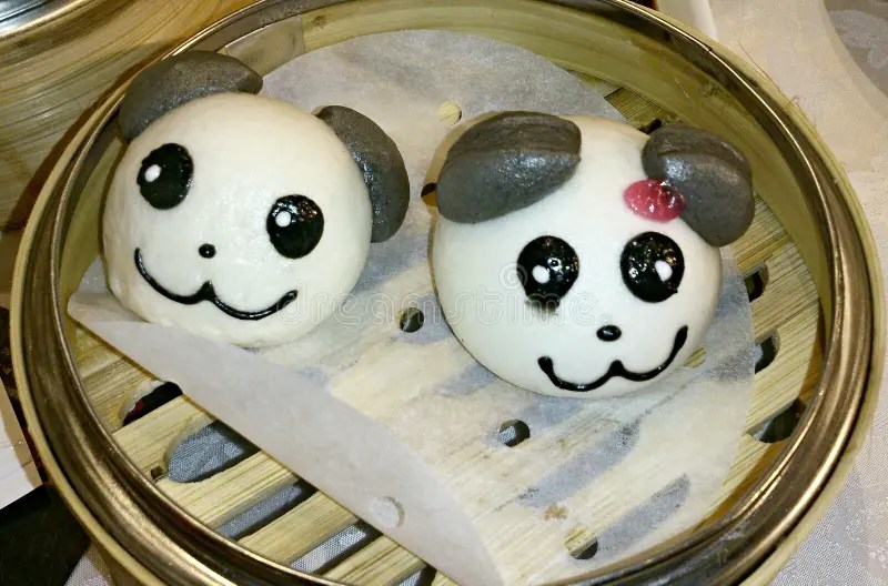 Panda buns stock image. Image of panda, chinese, black 50022767