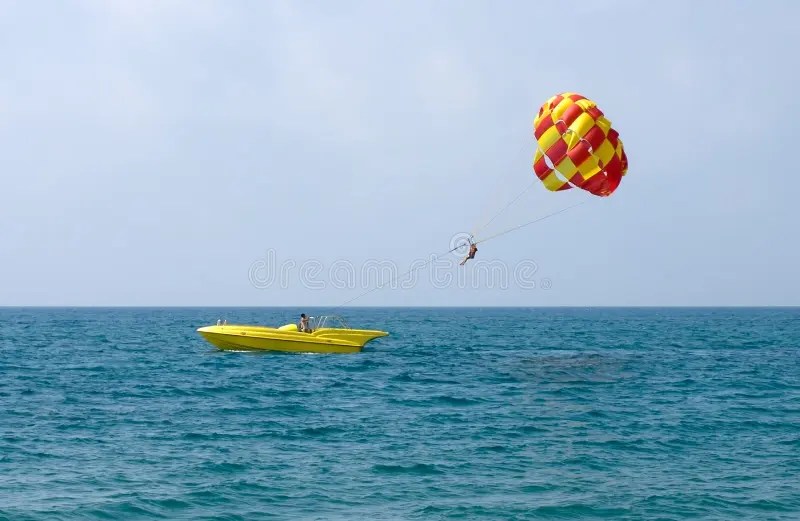 Parasailing Over the Caribbean Ocean Stock Photo Image of tropical