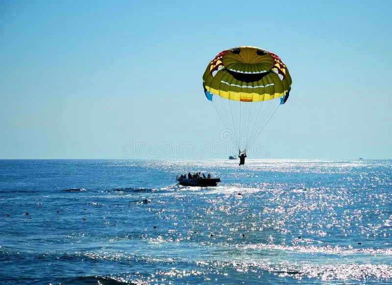 Parasailing Over the Caribbean Ocean Stock Photo Image of tropical