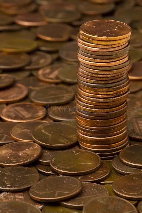 Penny Stack stock image. Image of bank, graph, change 19044825