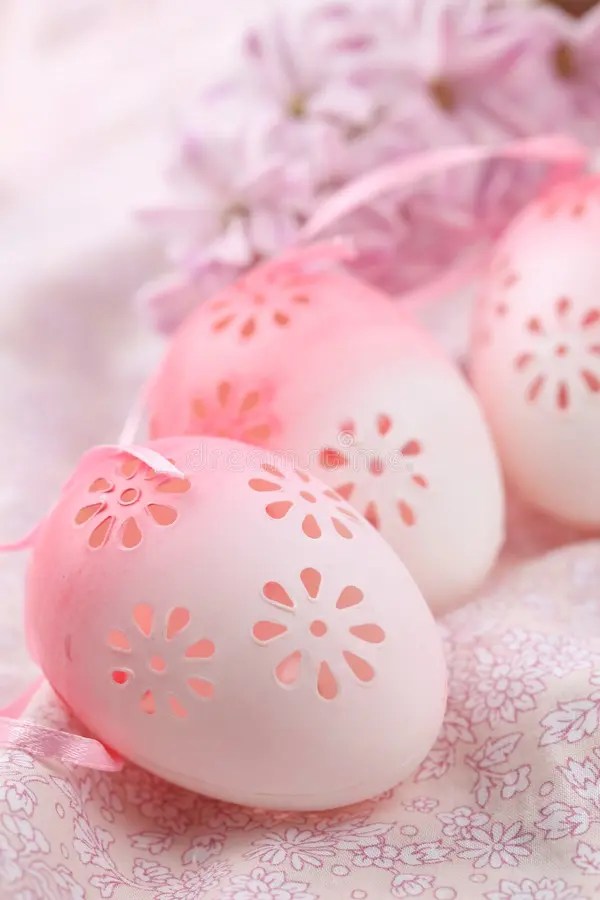Pink flowery Easter eggs stock photo. Image of celebrate 17910864