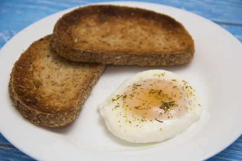 Poached Egg With Two Toasts Stock Image Image of traditional, spice