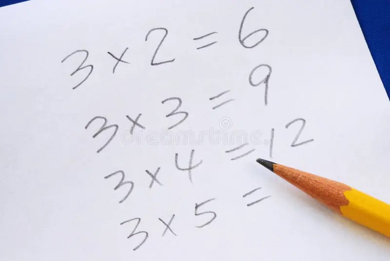 Practice the Multiplication Table Stock Photo - Image of mathematics