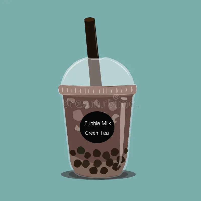 The Chocolate And Bubble Milk Tea Vector. Stock Illustration - Illustration Of Mint, Background: 141436024