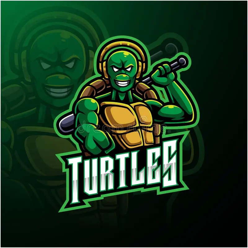 Turtle Sport Mascot Logo Design Stock Vector
