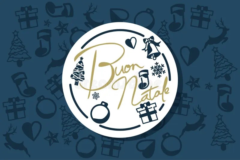 Translation Merry Christmas. Buon Natale Vector Text Calligraphic