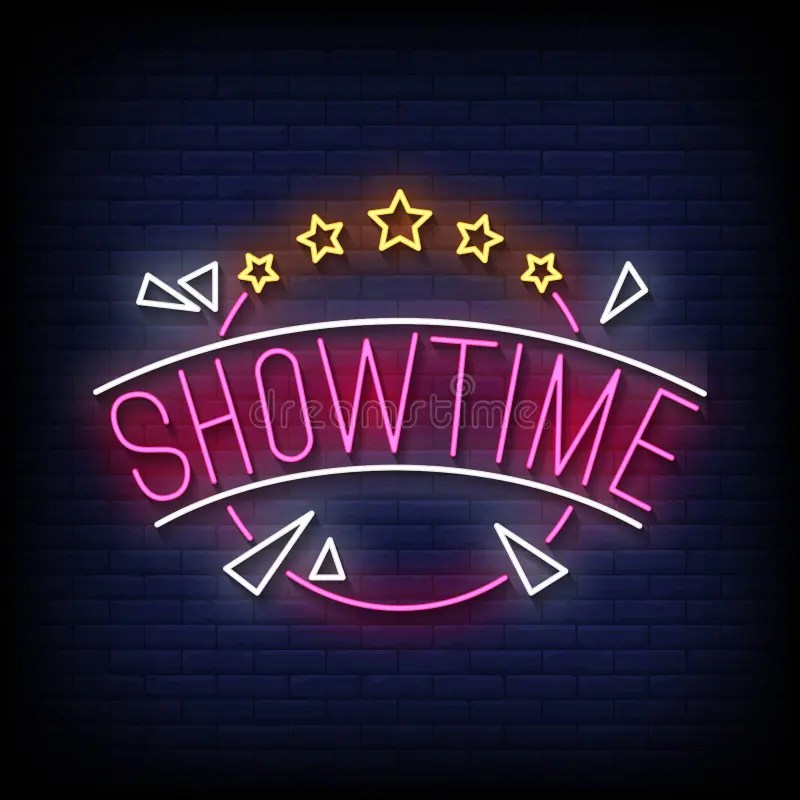Show Time Neon Signs Style Text Vector Stock Vector Illustration of