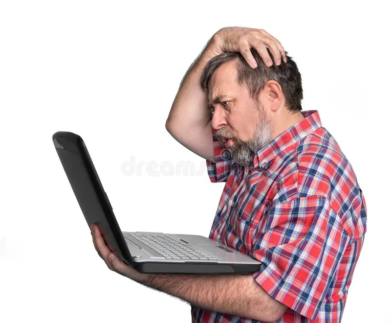 Probleme mit Computer stockbild. Bild von geschäft, mann 50139243