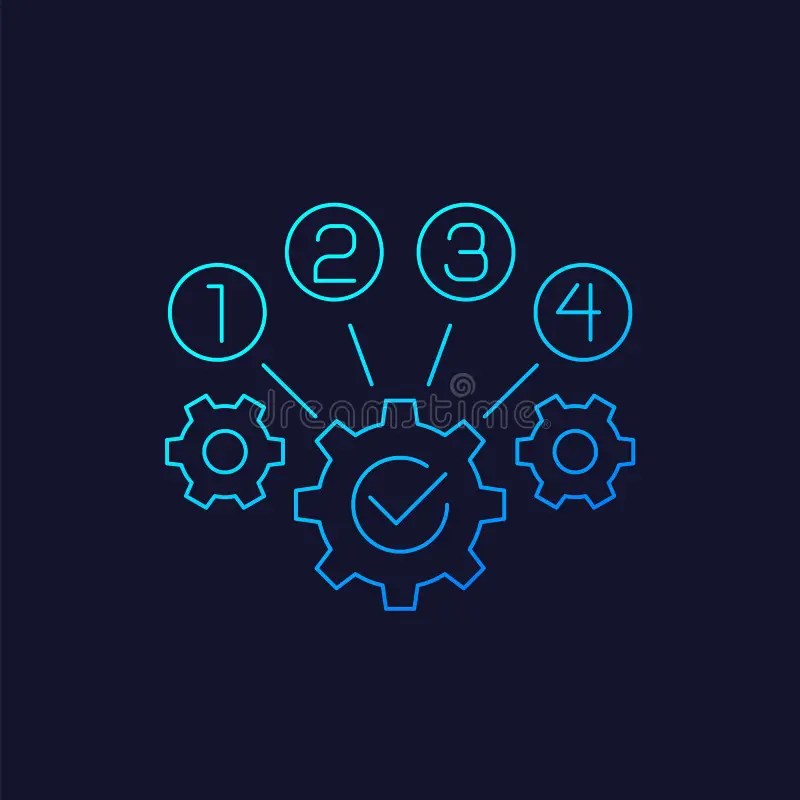 Process Optimization Icon, Linear Vector Stock Vector Illustration of