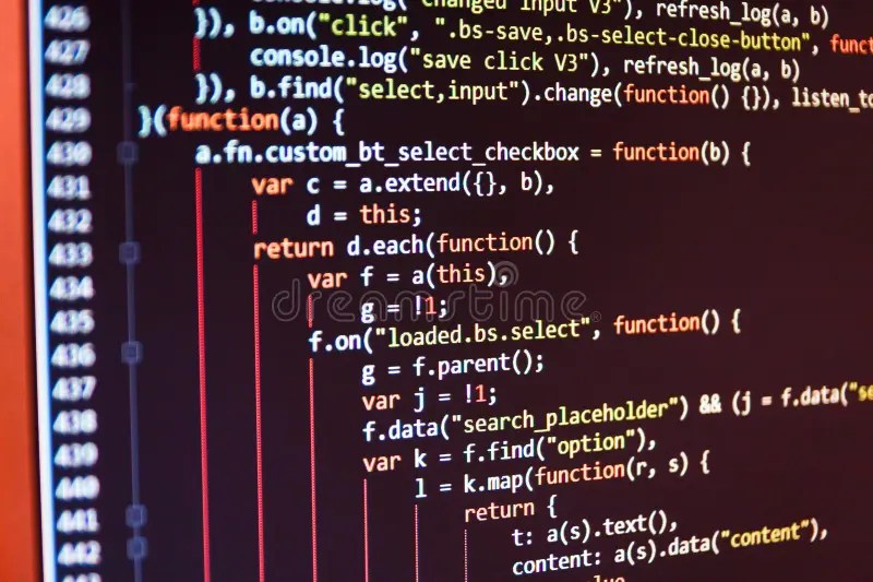 Programmer Developer Screen Stock Image Image of code, binary 122458459