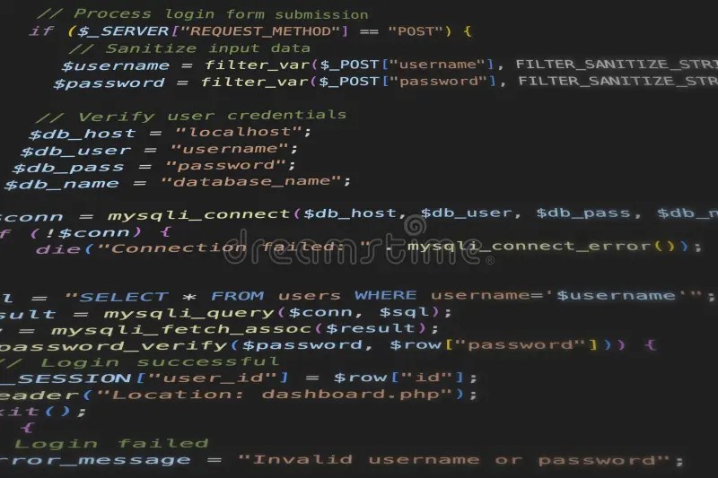 Software Source Code. Programming Code. Programming Code on Computer