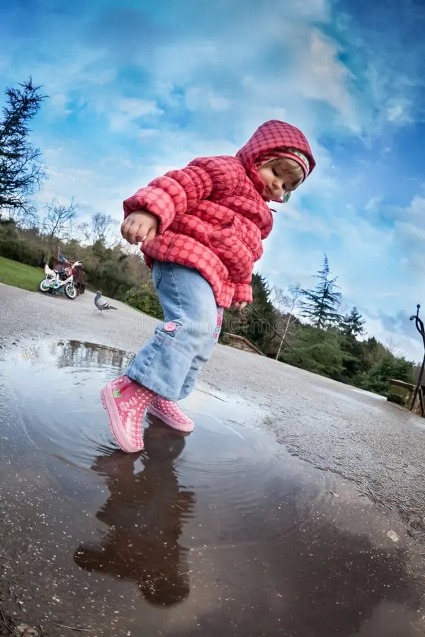Puddle fun stock image. Image of caucasian, activity - 37681985