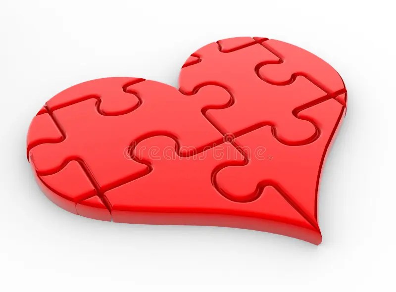 3D Heart Puzzle Shape Render Stock Illustration Illustration of heart
