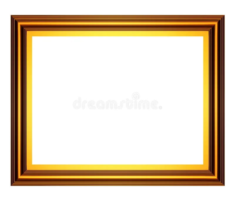 Rectangular gold frame stock illustration. Illustration of clipping