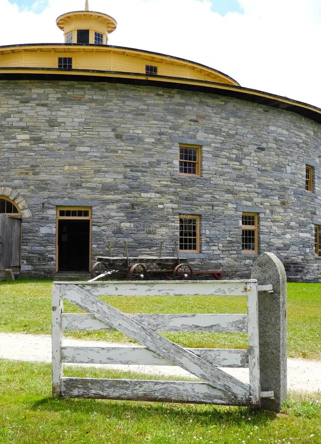 Hancock Shaker Village Round Stone Barn Wall Stock Photo Image of