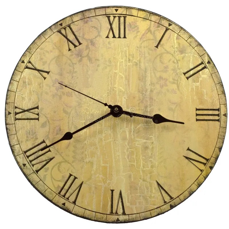 Round Old Style Wall Clock stock image. Image of wood 1663253