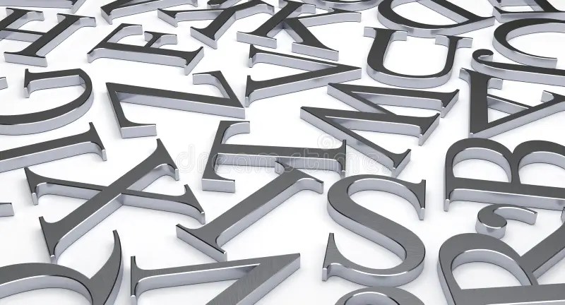 Scattered Letters stock illustration. Illustration of steel 35762884