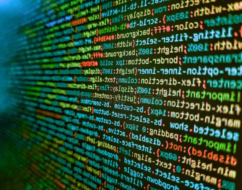 Screen of  Developing Code on Dark Background. Php Code on Blue