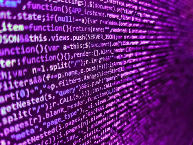 Screen of  Developing Javascript Code. Digital Technology on Display