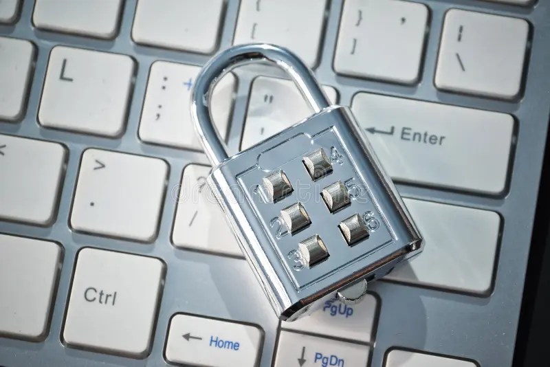 Security Lock on Computer Keyboard Stock Photo Image of express