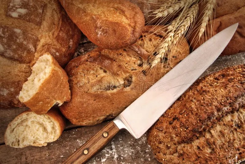 A Selection of Bread Loaves with Knife Stock Image Image of nutrition, loaf 28811505