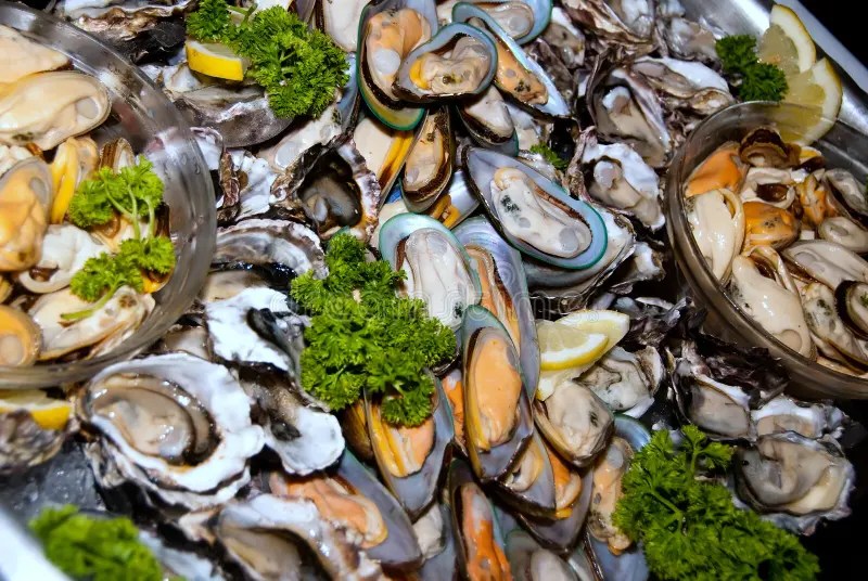 Shellfish platter stock image. Image of food, steamed 13092583