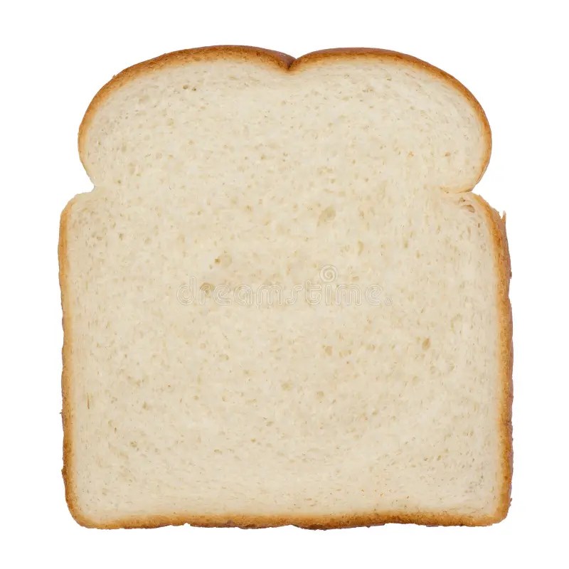 Slice of white bread stock photo. Image of piece, object