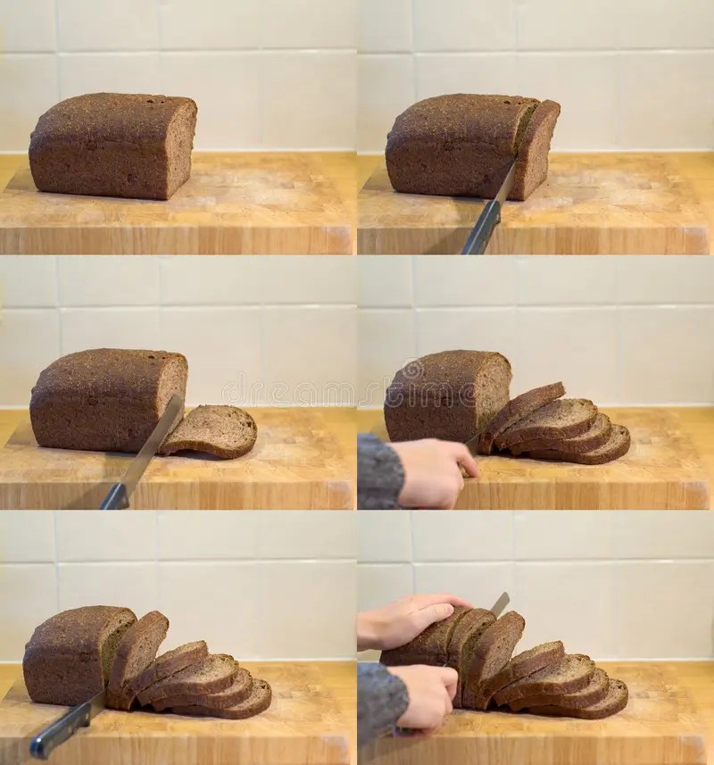 Slicing Bread Sequence stock image. Image of lapse, knife - 7081517